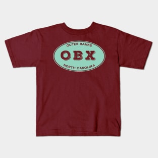 OBX Solid Oval in Aqua Kids T-Shirt